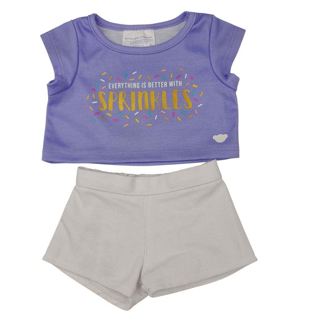 Build-A-Bear Workshop Everything is Better With Sprinkles Shirt and Shorts Set